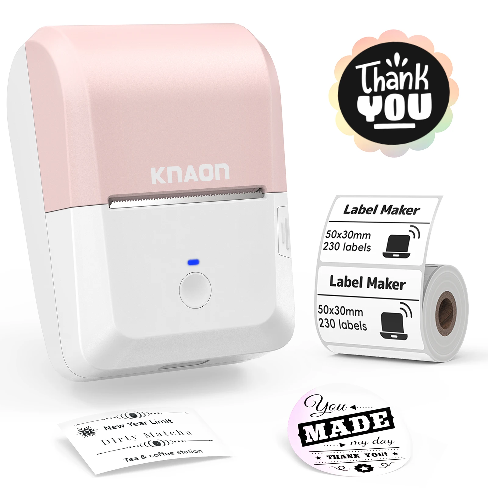 Label Maker Machine, 2 inch Thermal Label Printer, Inkless for Shipping Address Barcode Clothing Sticker, Portable Pocket Printer for Home Office Small Business (with 1 Roll 230 Labels)