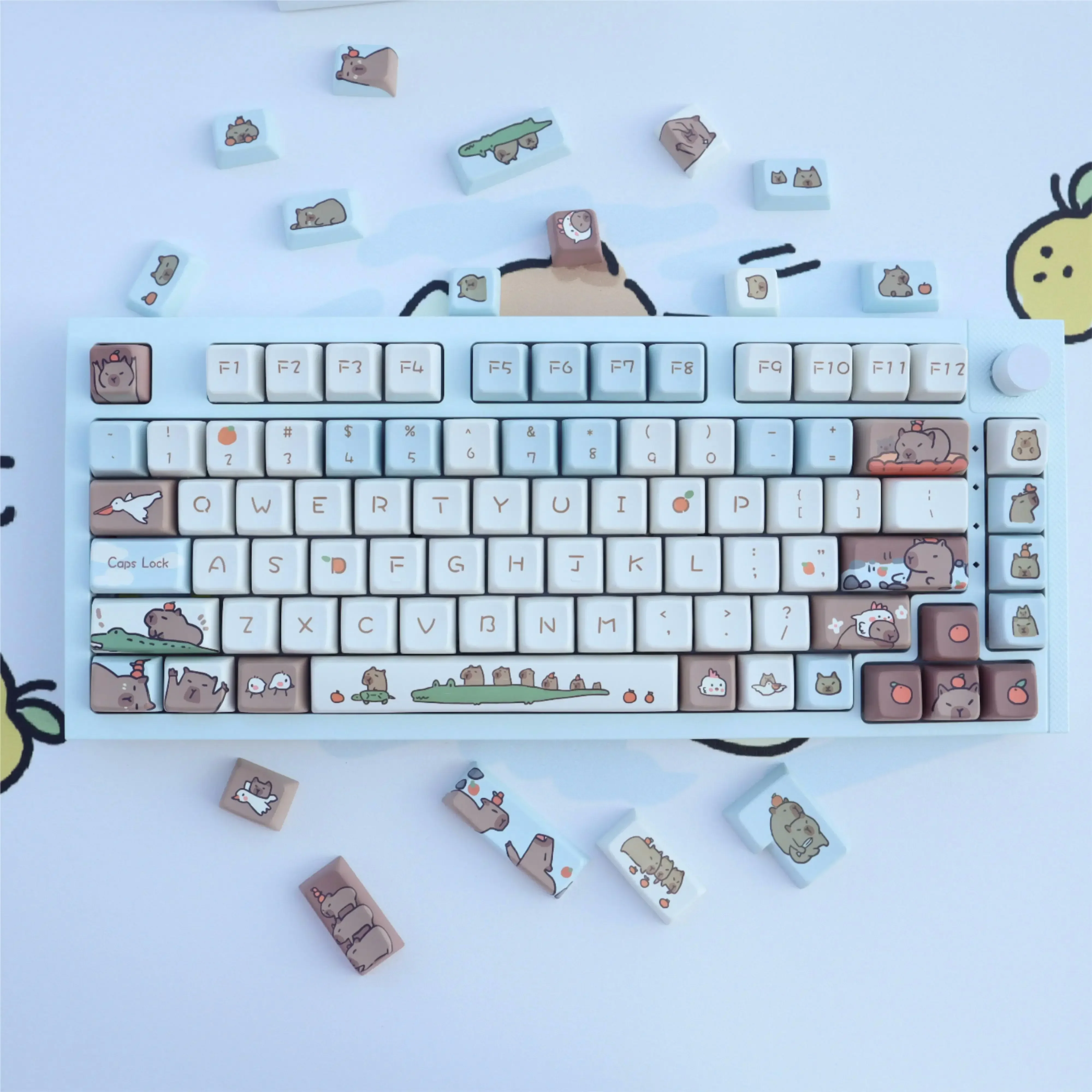 

MiFuny Capybara Keycap Cute Anime Keycaps Cartoon Original Custom Resin Point Key Cap MDA Profile for Mechanical Keyboard Gift