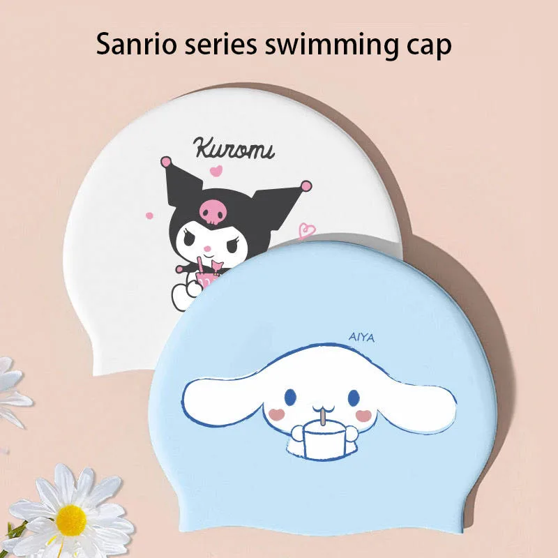 

Kawaii Sanrio Kuromi Cinnamoroll My Melody Anime The New Aldult Child Silica Gel Swimming Cap Comfortable Durable Life Supplies