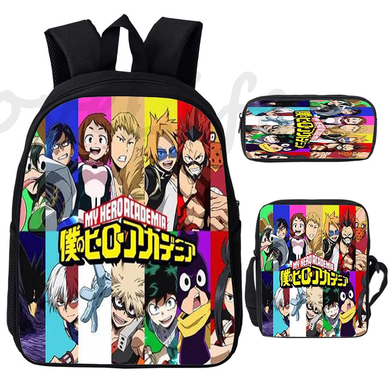 My Hero Academia Backpack For Boys Girls School Bags 3 Pcs Set Book Bags Anime Rucksack Boku No Hero Academia School Backpacks