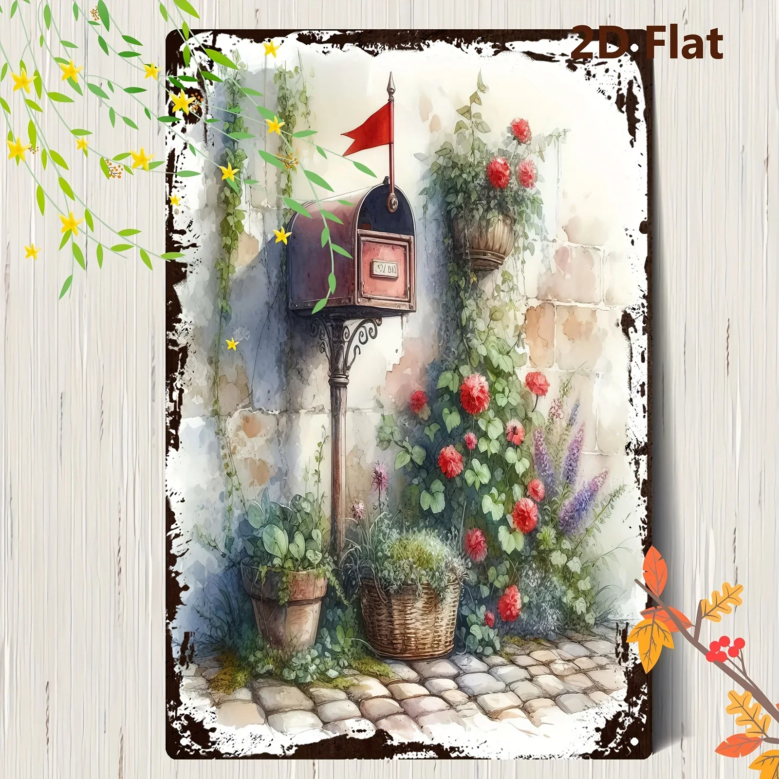 Ornate Wrought Iron Mailbox Metal Wall Plaque 8x12 Inch Durable Indoor Outdoor Easy Install Decor Sign Gift
