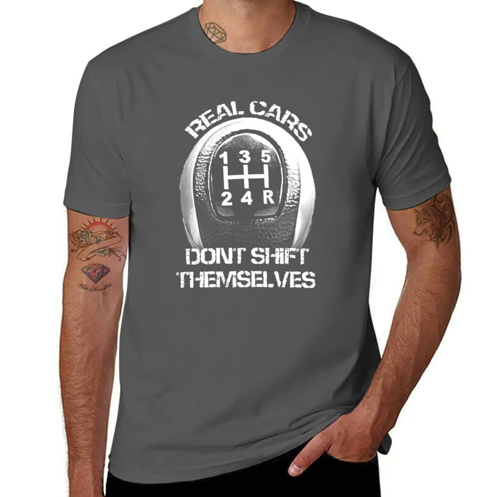 

Racer Real Don't Themselves Drag Shift Cars T-Shirt Fashion Casual Short Sleeve T-Shirt