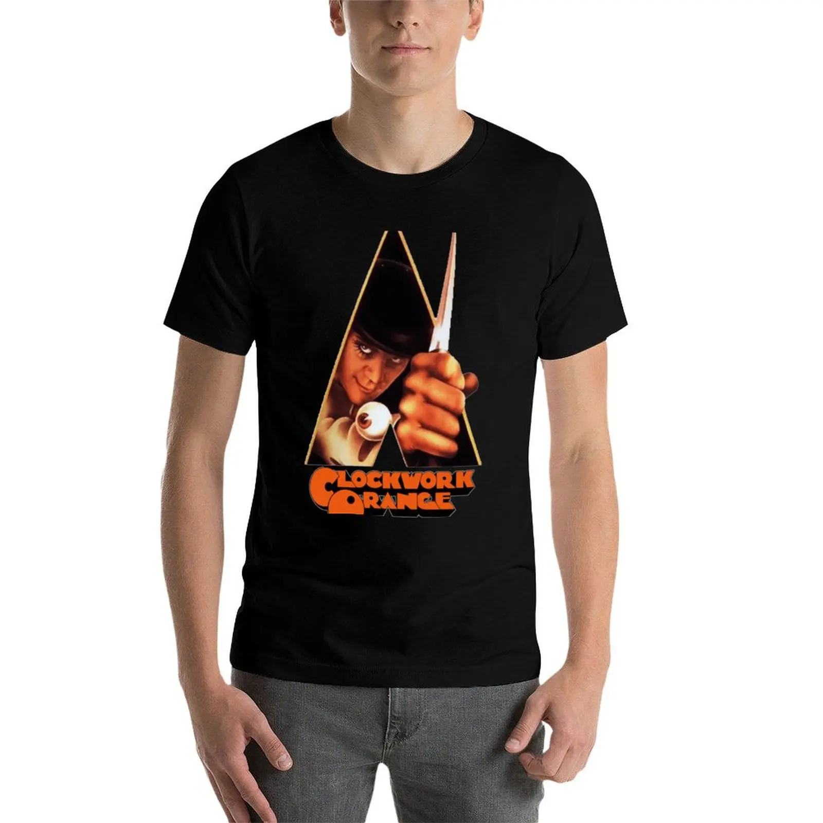 تي شيرت برتقالي على شكل عقارب الساعة تي شيرت رجالي صيفي أساسي تي شيرت أنيمي تي شيرت للرجال تي شيرت #4