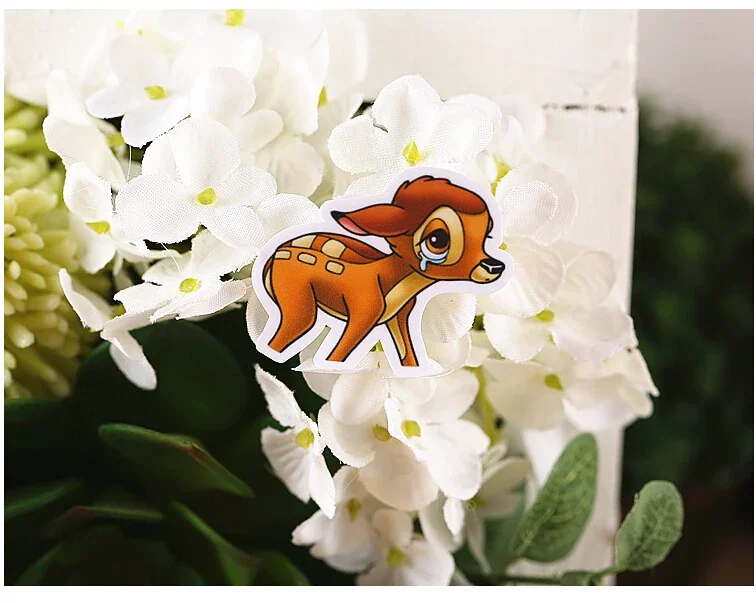 35pcs Disney Deer Bambi Anime Figure Creative Stickers DIY Albums Luggage Notebook Guitar Waterproof Stickers Birthday Gifts