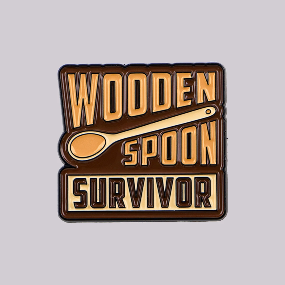 WOODEN SPOON SURVIVOR Enamel Pin Quotes Brooch Lapel Pins Badge on Backpack Clothing Accessories Fashion Jewelry Friends Gifts