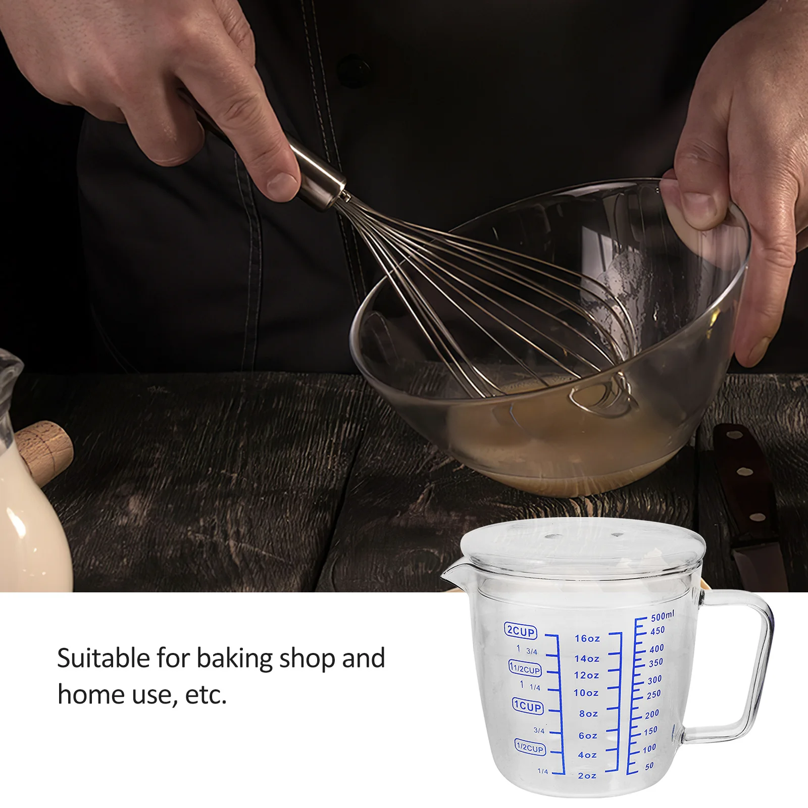 

Transparent Scale Cup Home Measuring Lines Measure Tool Glass Kitchen Microwave Accurate