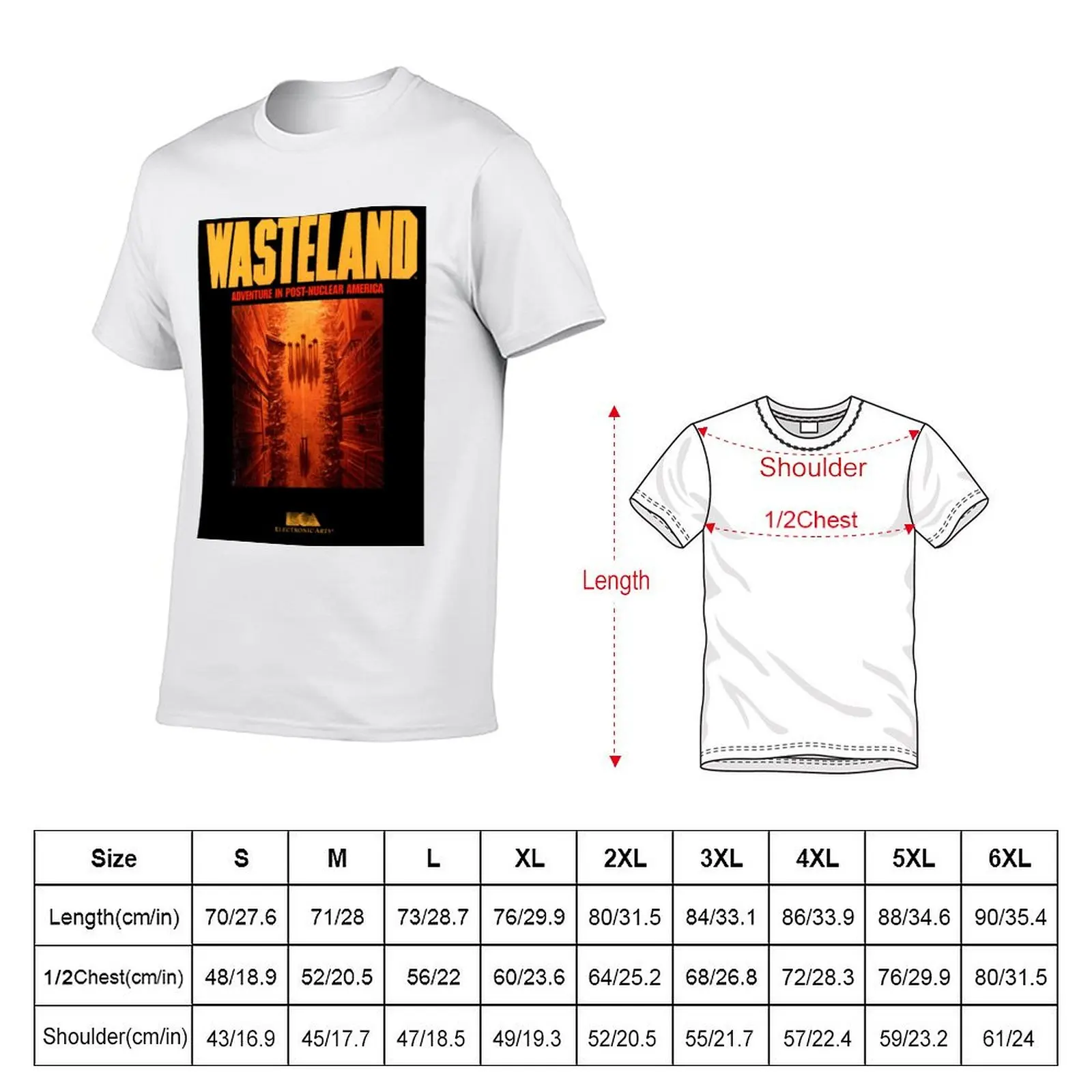 أغطية الألعاب الكلاسيكية - تي شيرت Wasteland تي شيرت رجالي تي شيرت قطني للرجال تي شيرت برسومات