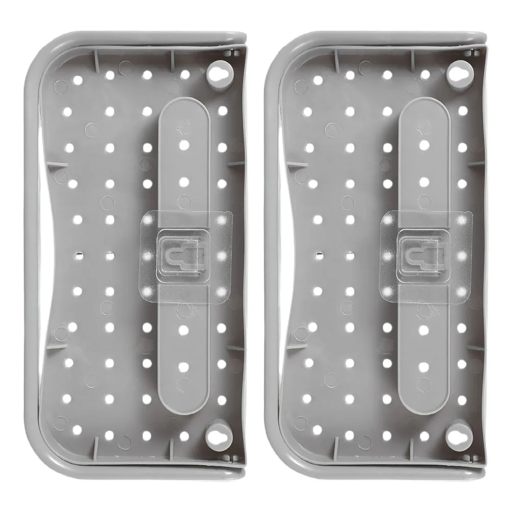 

2pcs Folding Shoe Rack Space Saving Wall Mounted PP Shelves Adhesive Installation Material Grey Color Shoe Storage