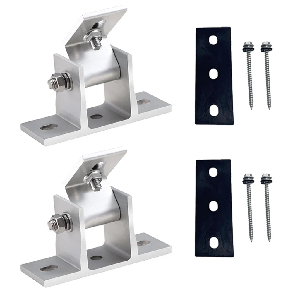 

Solar Panel Foot Mount Tilt Angle With Screws Kit Photovoltaic Bracket Silver Adjustable Flexible For Roof Mount
