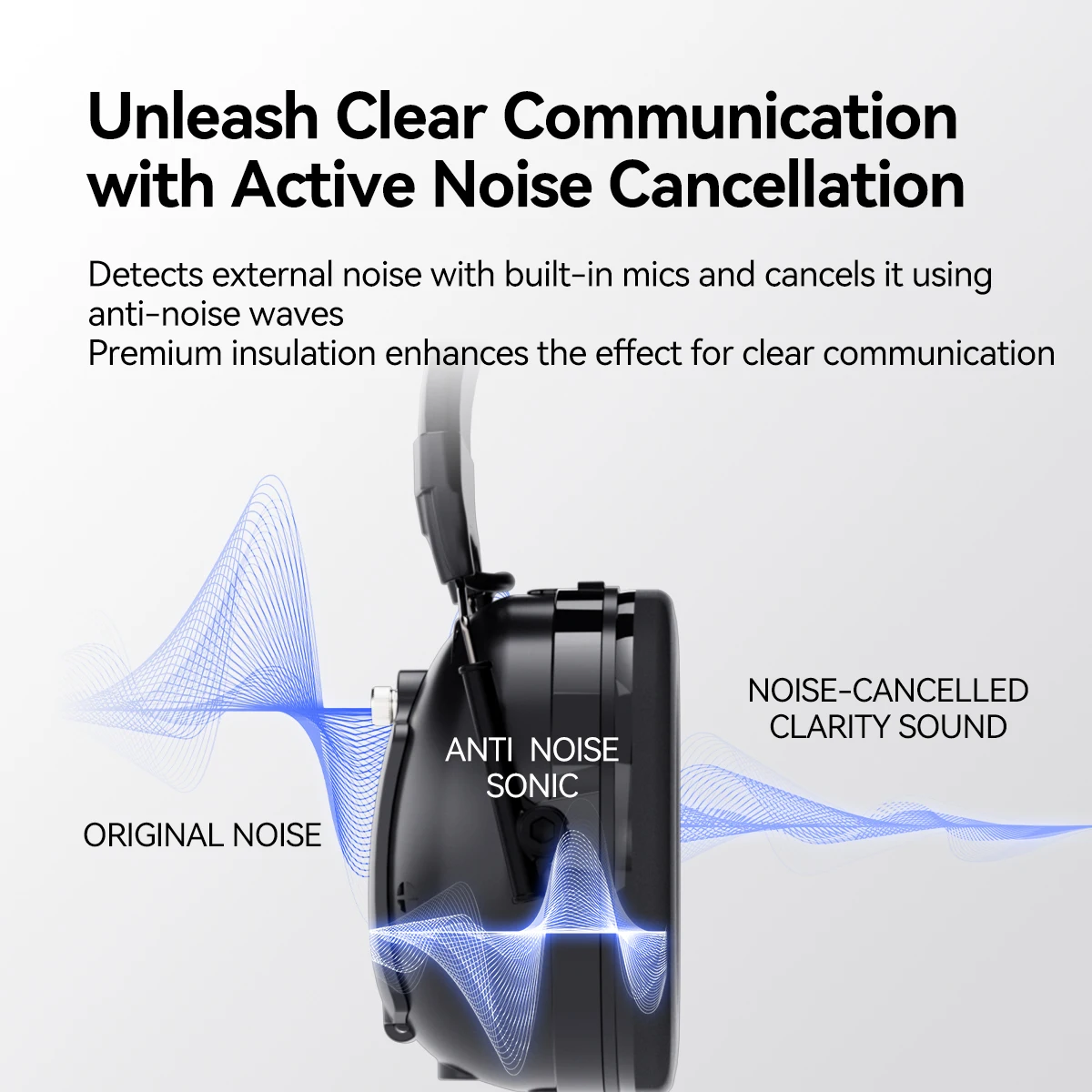 Retevis EHK015 EHK016 ANC Kopfhörer 2Pin Active Noise Cancelling Walkie Talkie Headset Radio Zubehör für Retevis H777 RT3S – Detail 3