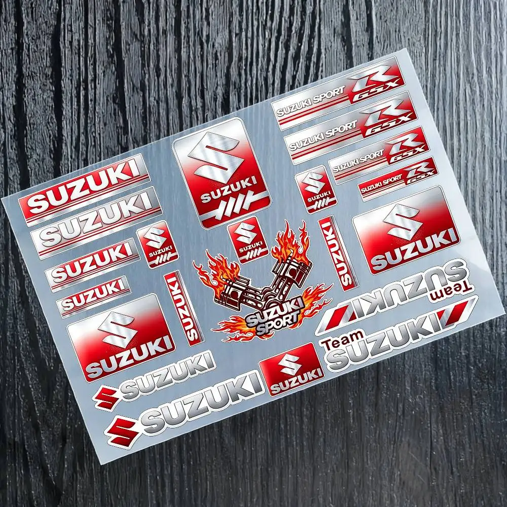 

Светоотражающие наклейки для мотоциклов SUZUKI, водонепроницаемые наклейки для шлема, скутера, топливного бака, ящика для инструментов, гоночные наклейки