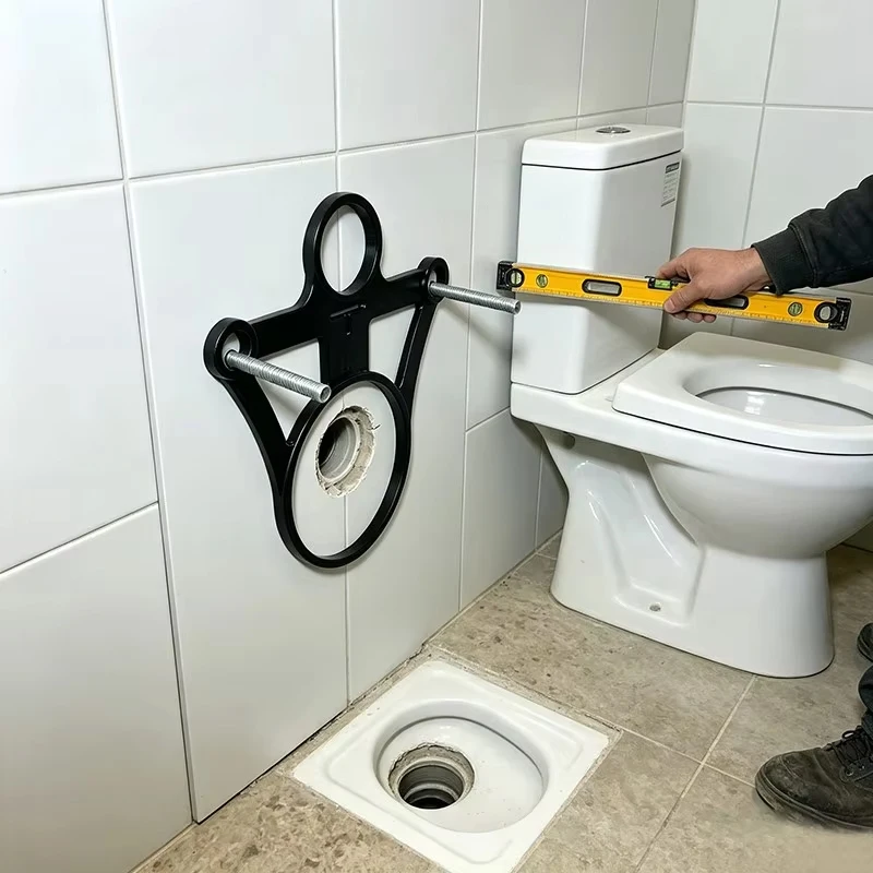 Toilet Installation Positioning Template, Precise Marking Positioning Jig for Bathroom Renovation Plumbing Construction Tool