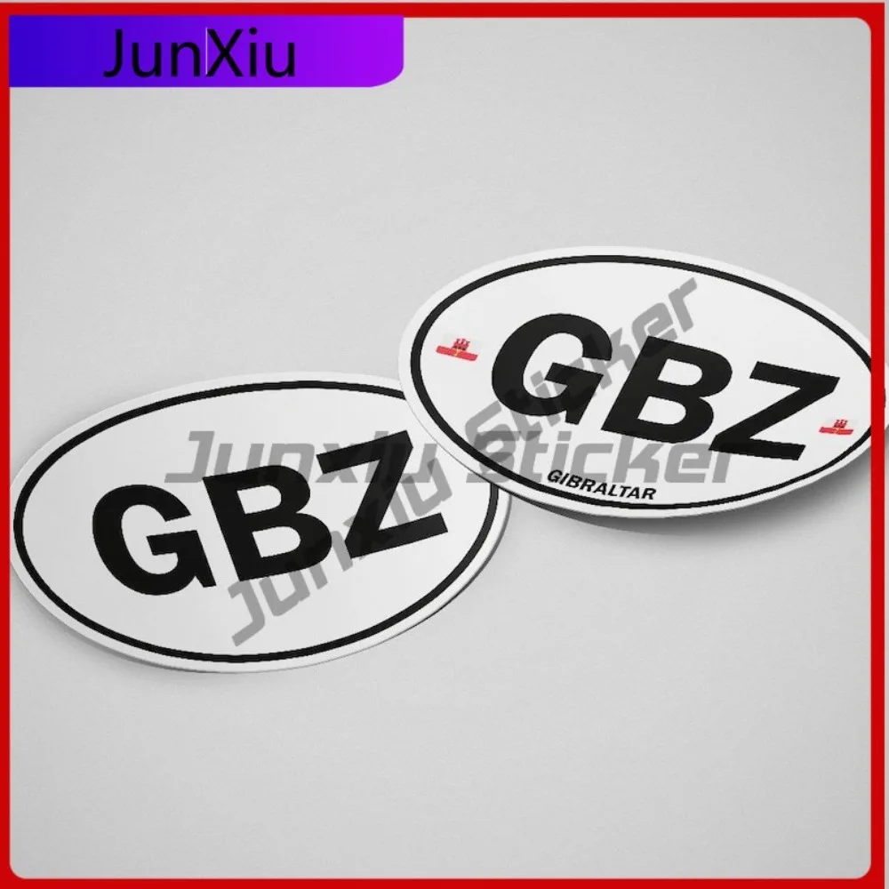 

Gibraltar Flag Sticker Oval-shaped White and Black Country Creative Campers Letter Boxes Scratch Resistant Scratch Proof Car