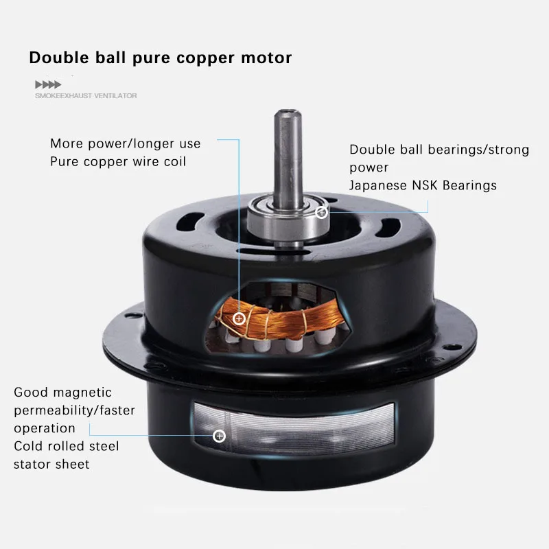 110V/220V 4 inches Household Circular Pipe Turbo Fan Black Supercharged Fan Kitchen Fume Bathroom Exhaust Ventilation