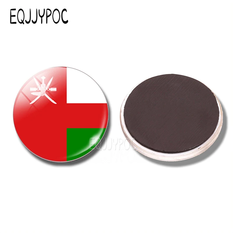 Oman Flag 30MM Fridge Magnet Muscat Sohar Mascat Desert Climate Glass Dome Magnetic Refrigerator Stickers Note Holder Home Decor