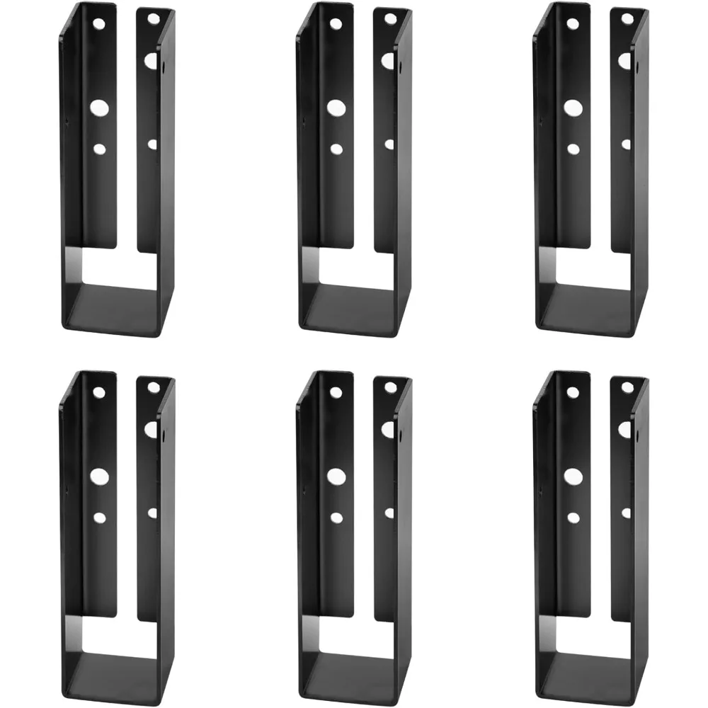 6 Pack 14 Gauge Steel Joist Hanger, Concealed Flange Bracket for Floor Deck Ceiling Support