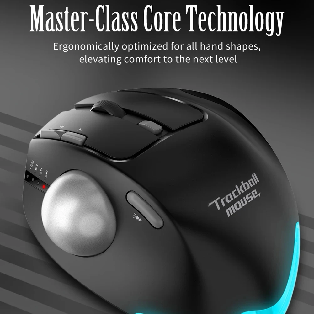 Bluetooth + 2.4G Mute Ergonomische Programmeerbare Tekening Kantoor Verticale Muizen Dual-mode Ergonomische Trackball Draadloze Stille Muis