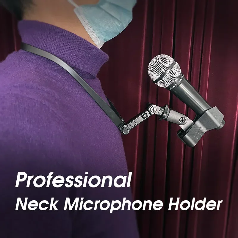 Professional Neck Microphone Holder Magic Tricks Magician Stage Accessory Illusions Gimmick Professional Adjustable Magia Holder