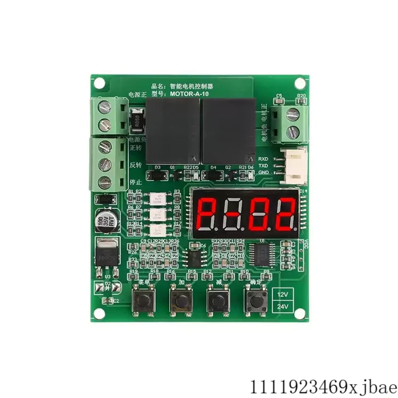 DC 12V/24V Motor Drive Controller Governor Forward/Reverse Rotation Control with Limit Timing Delay Overcurrent Stall Protection