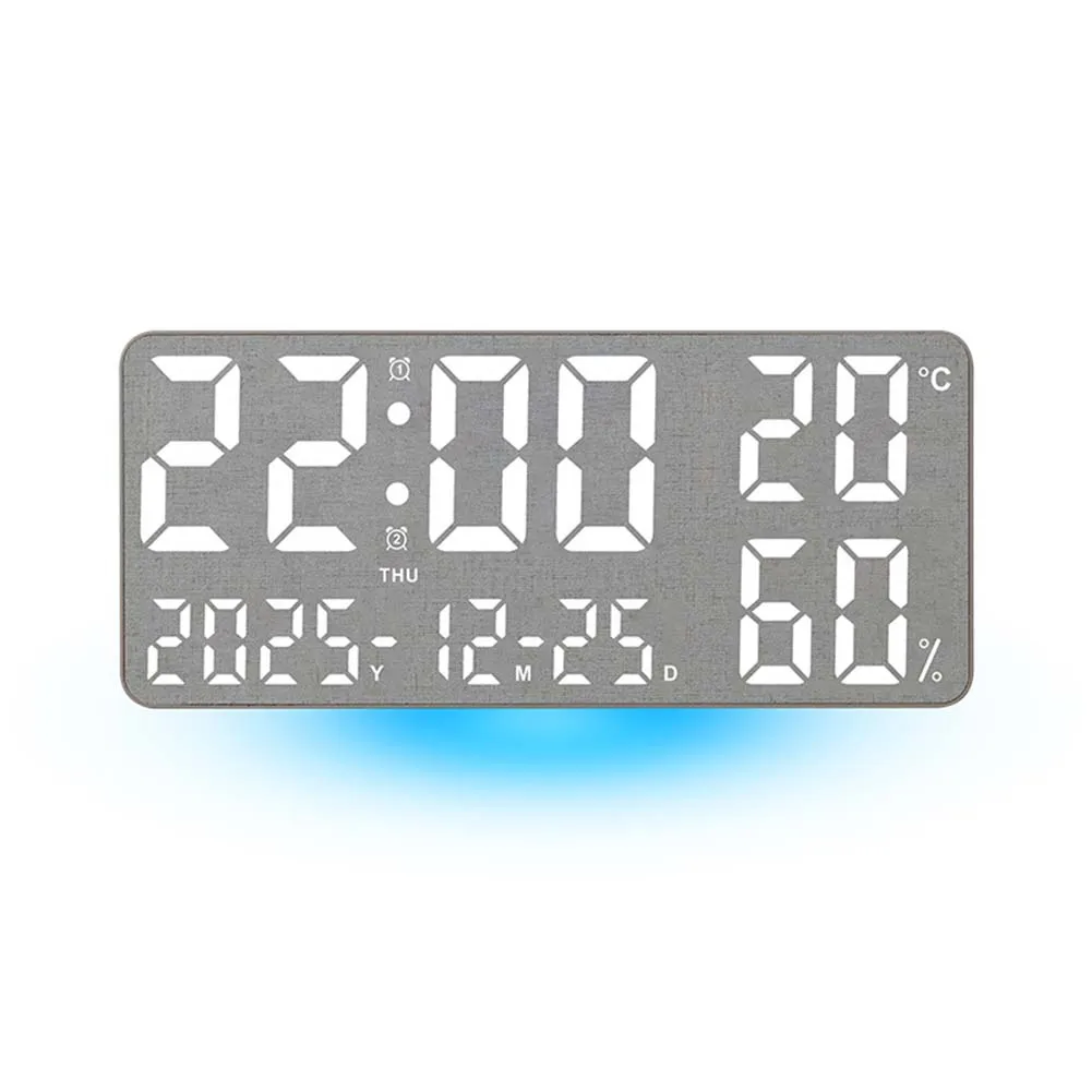 For Modern Interior LED Wall Clock Creative Wall Clock 35*15*2.8cm Eleven Display Modes Gradient Light Effect For