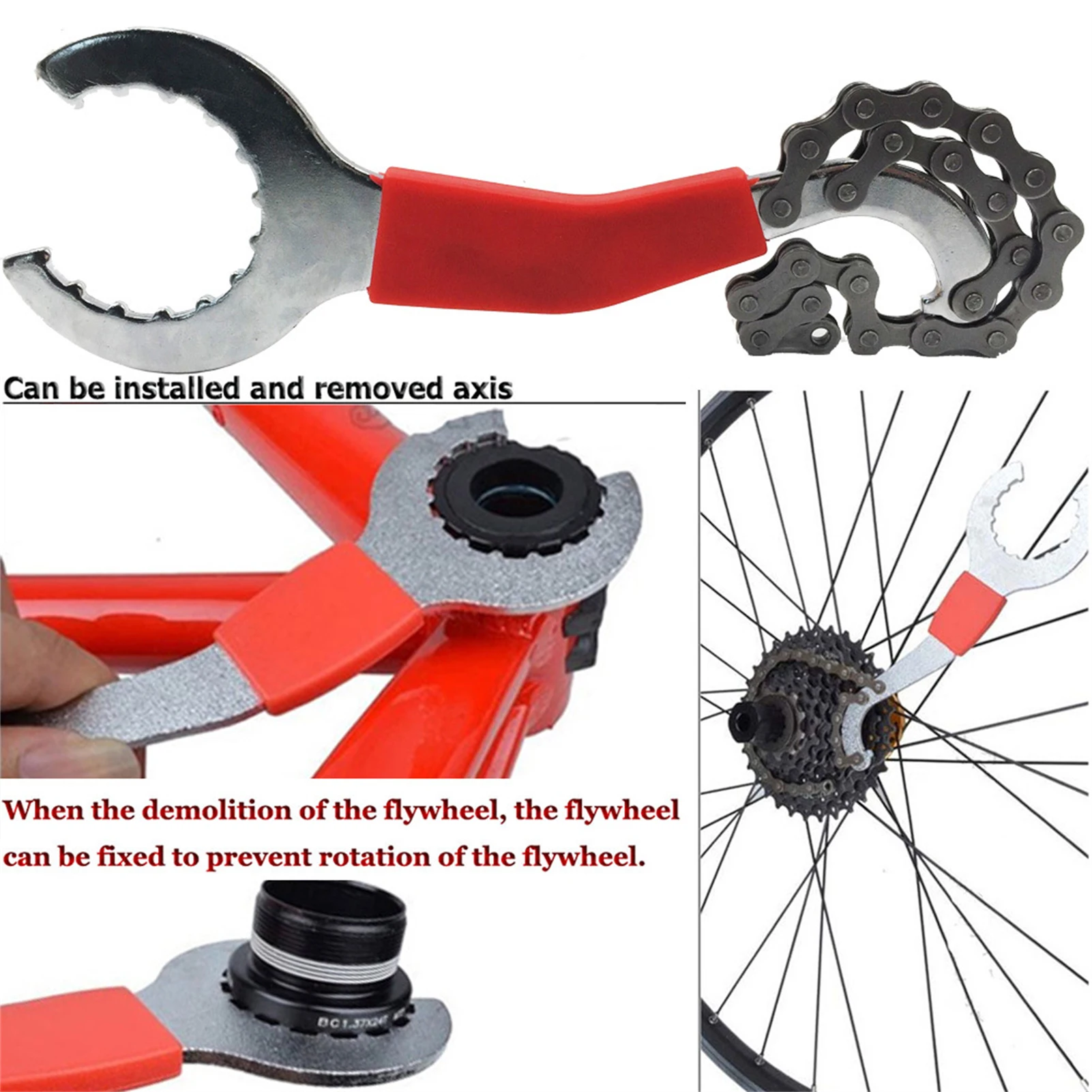 

3-in-1 Bicycle Wrench Portable Flywheel Fixed Tail Hook Wrench For MTB Road Bike Practical Outdoor Cycling Repair Accessories