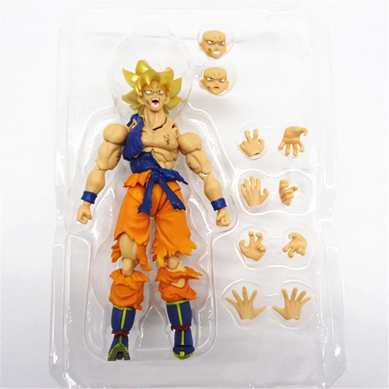 Anime Action figuren Shf mobile Puppe Wukong Super Saiyan Tranx Szene handgemachte Modell Statue Spielzeug Geschenk Sammlung Ornament Cartoon