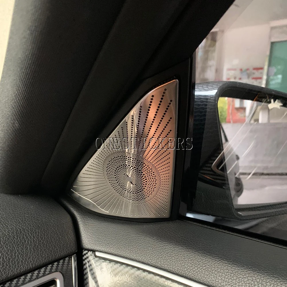 For Mercedes Benz E Class W212 2009-2015 Car Styling Accessories Door Window A Pillar Triangle Tweeter Audio Speaker Cover Trim