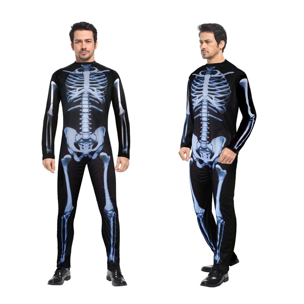 Halloween Skull Skeleton Ghost Costumes Masquerade Christmas Parent-child Clothes Horror Bodysuit