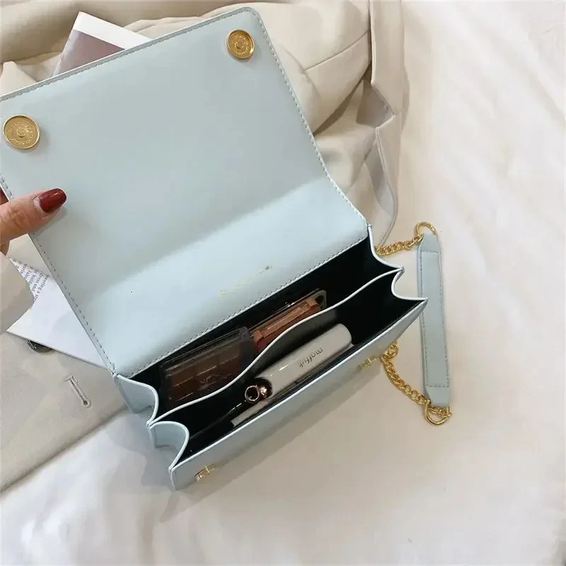 2024 New Women\'s Bag Chain Bag Women\'s Quality Single Shoulder Crossbody Underarm Bag Candy Color Fashion Small Square Bag