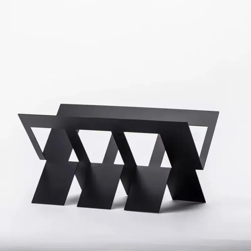 Modern style metal geometric squares, cutting ornaments, bookshelves, home living room, study model room
