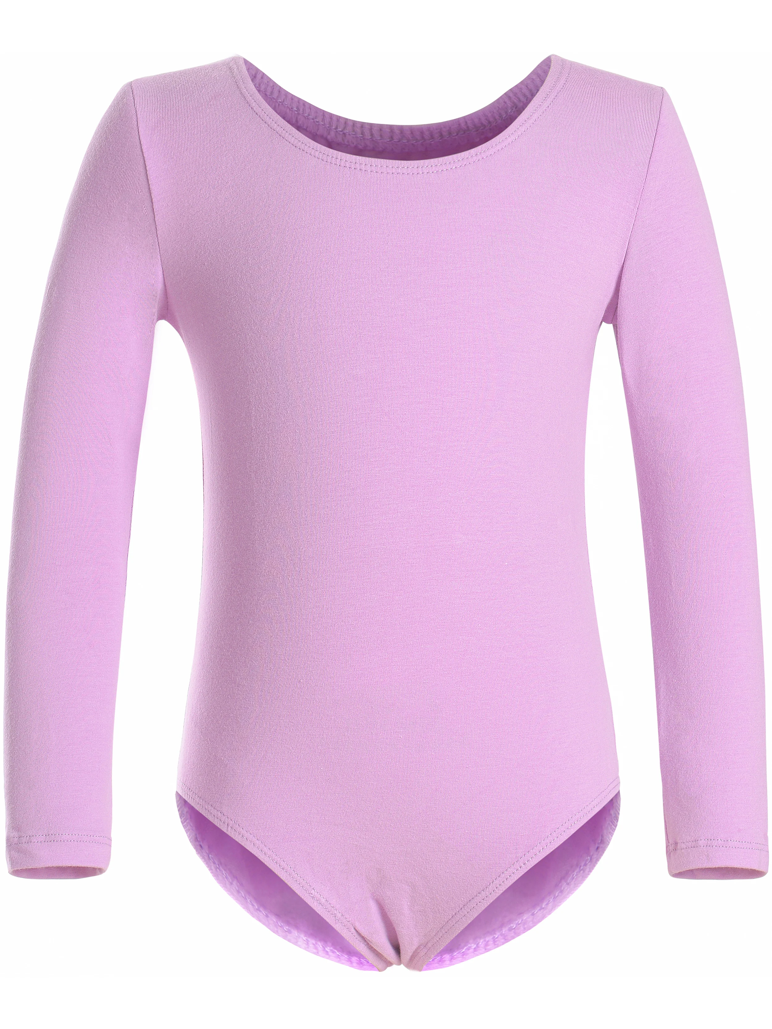 Girls Team Basic Long Sleeve Dance Leotards for Ballet Dancewear