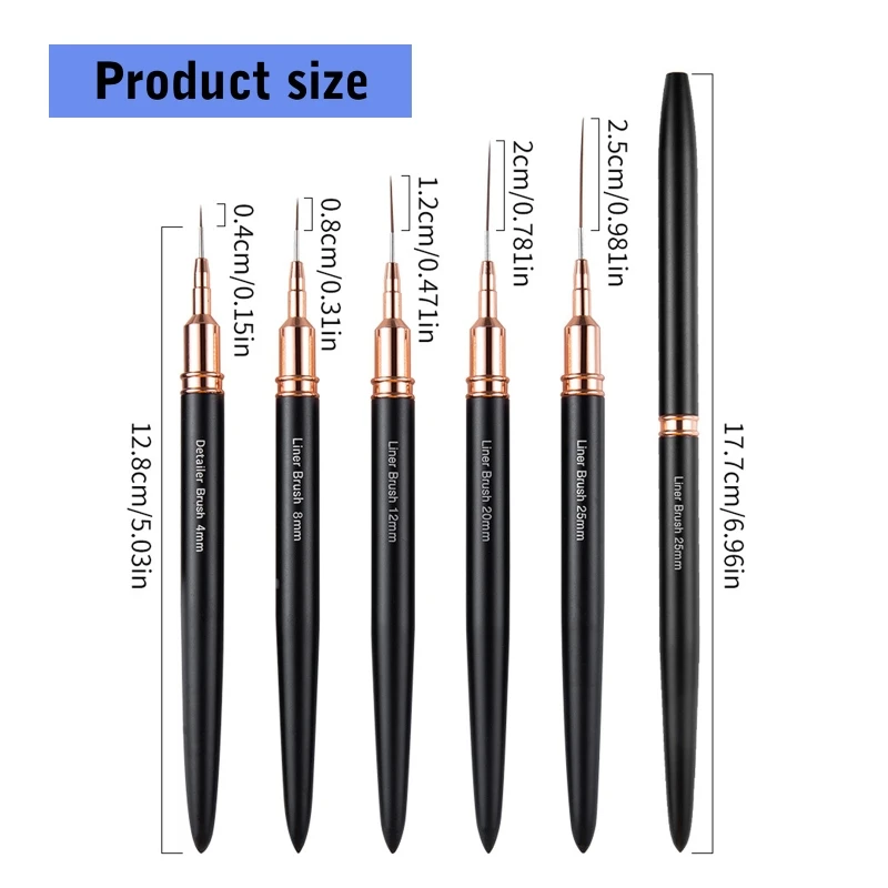 Cọ vẽ móng tay Bút vẽ đẹp Móng tay Art Liner Brush để vẽ đẹp