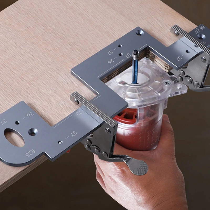 

1PC AC23-Handle Free Slotting Tool Woodworking Tool Wood Groove Tool Wood Grooving Guide For Closet Kitchen Door Cabinet