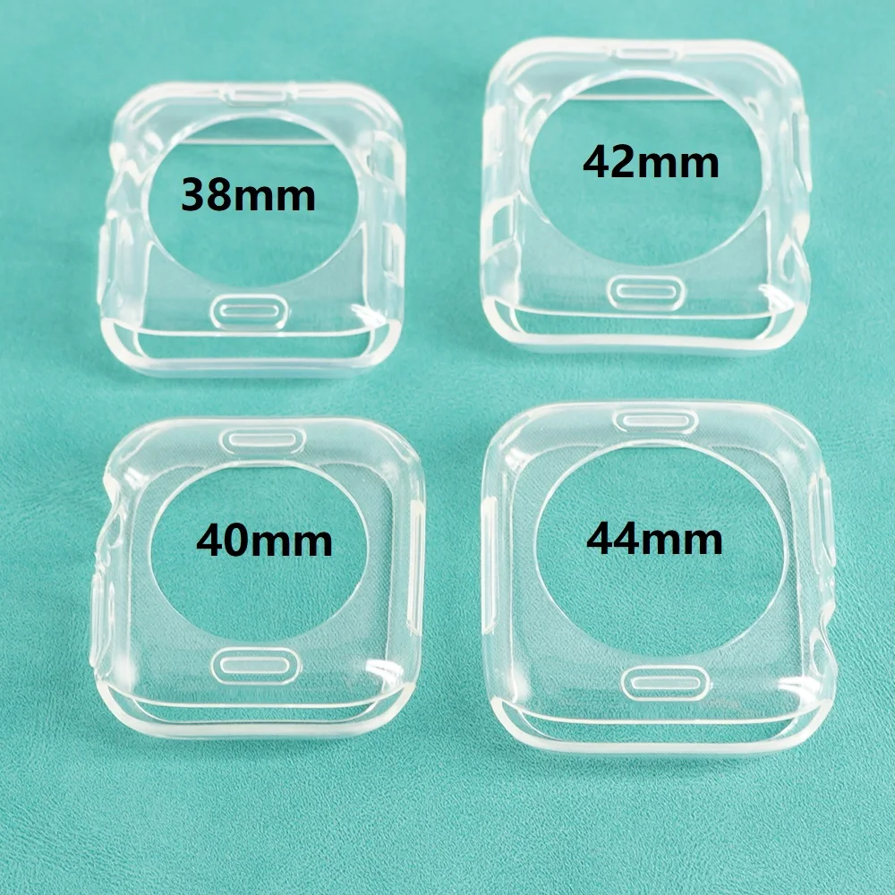 Watch Cover Case For Apple Watch 7 6 5 4 40mm 44mm 41mm 45mm Silicone Soft Cases For iWatch Series 3 2 42mm 38mm Accessories
