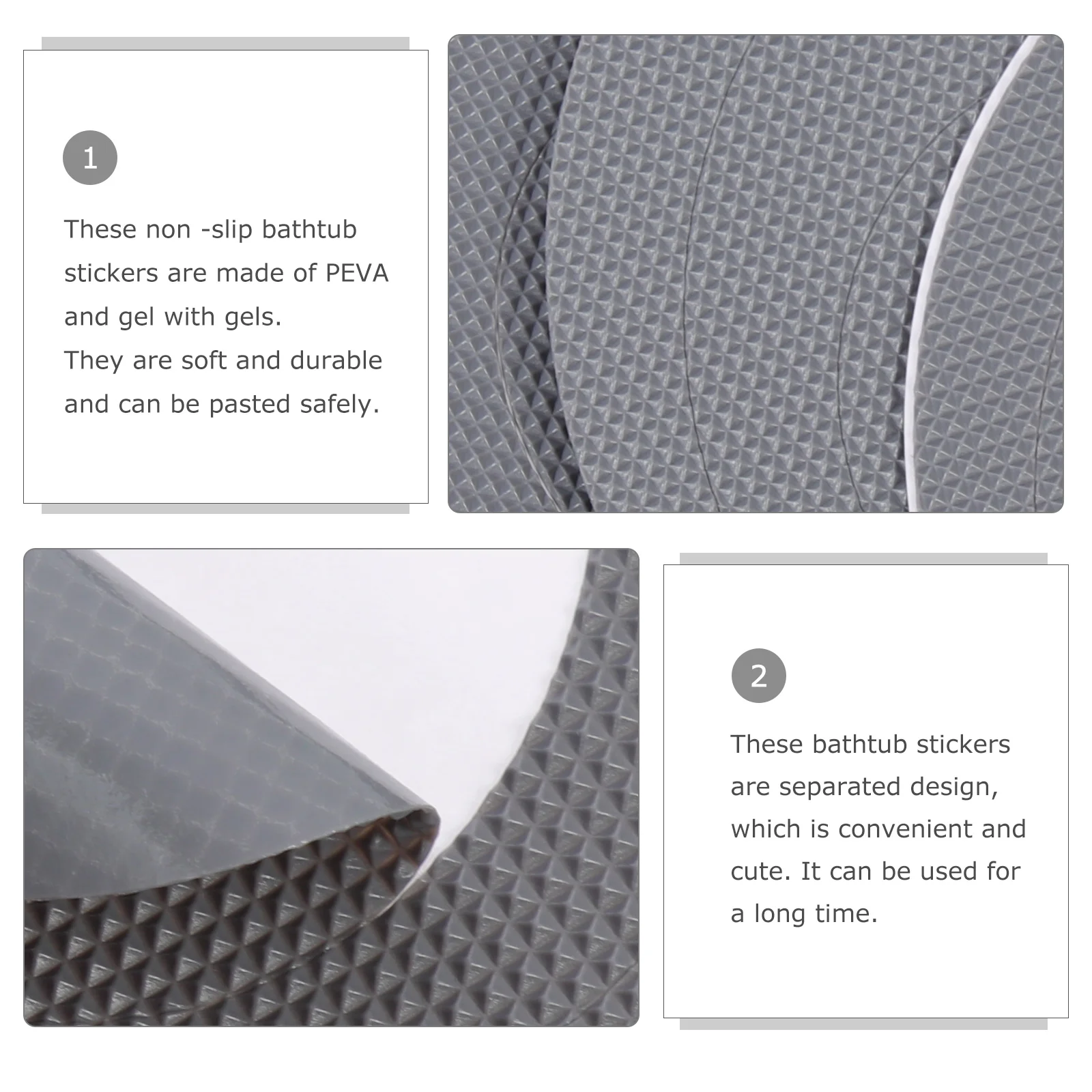 

20pcs Anti-Slip Stickers Peva Material Strong Adhesive Bath Tub Safety Decals Waterproof Non-S Stickers For Shower Bathtub
