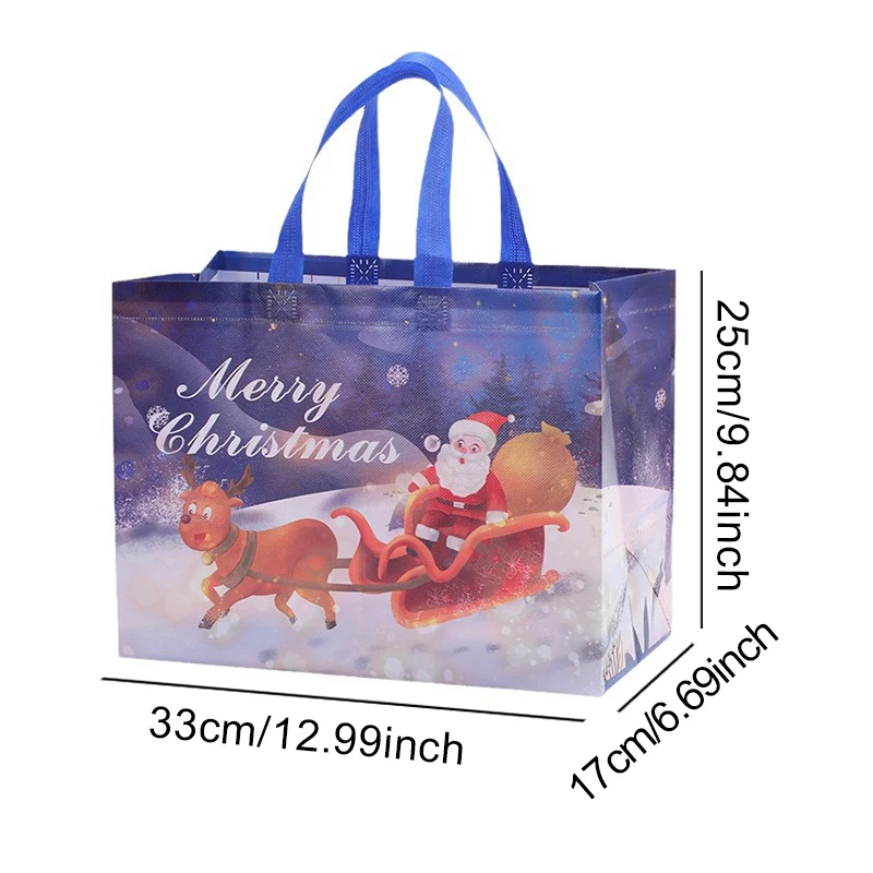 10/15/20PCS Assorted Christmas Tote Bags Handbag with Santa Sleigh Snowman Candy Print for Xmas Party Souvenirs Package Prop ZYF