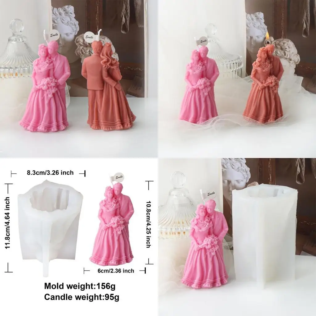 

A52E Groom and Bride Beautiful Ornaments Molds Silicone Mold for Craft