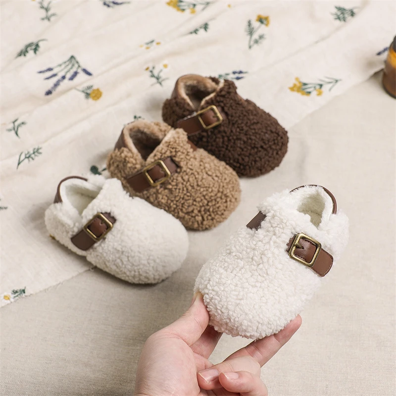 

Детская повседневная обувь, осенне-зимние зимние сапоги для маленьких мальчиков и девочек, уличные теплые плюшевые нескользящие детские ботинки на мягкой подошве для малышей