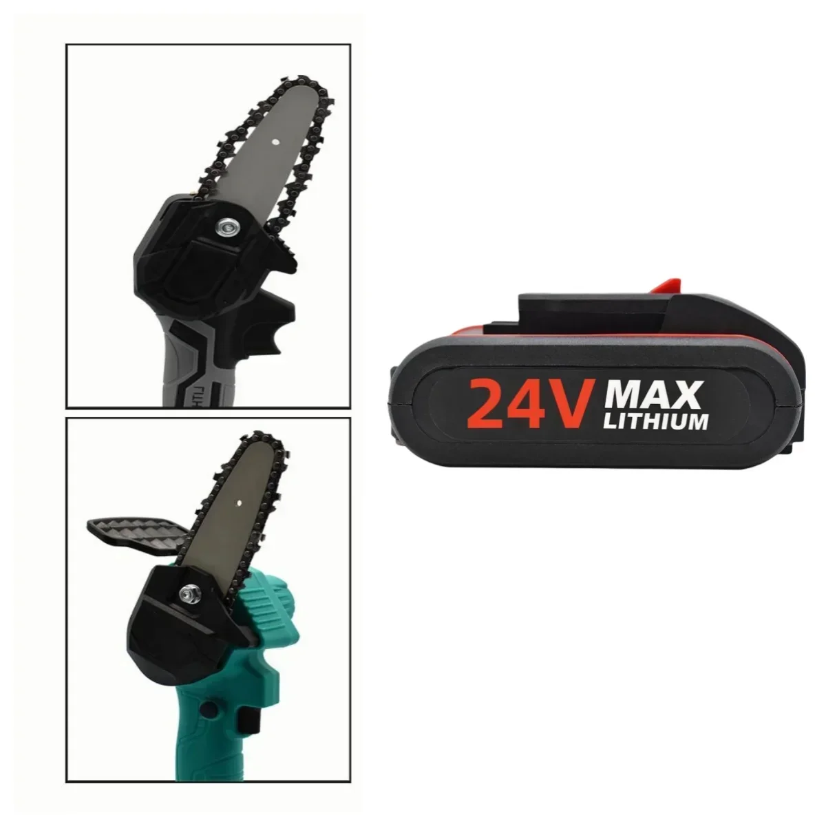 24V latest high-power electric trimming saw, single handed chainsaw, and logging chainsaw with 18650 rechargeable batteries.