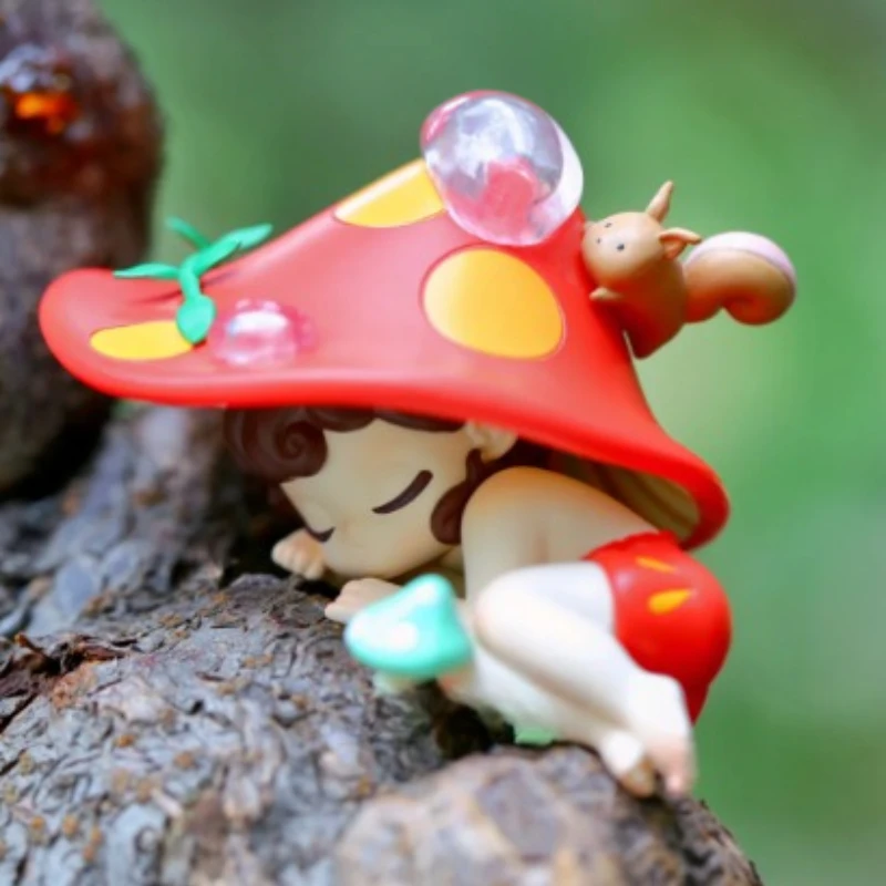 Sleep Elf in The Forest Series Blind Box Kawaii أنيمي عمل أرقام محيطية فريدة من نوعها لسطح المكتب نموذج الديكور نموذج المجموعة