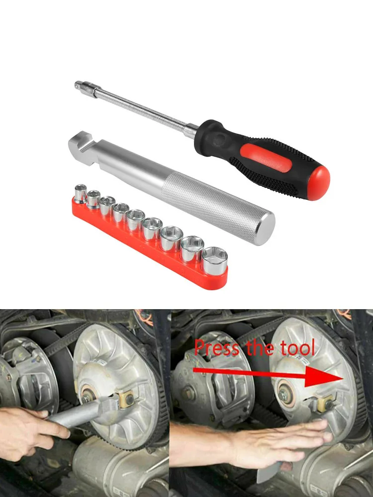 Polaris belt replacement and clutch cover removal tool is compatible with Turbo RZR 800 900 570 2014-2019 multifunctional kit