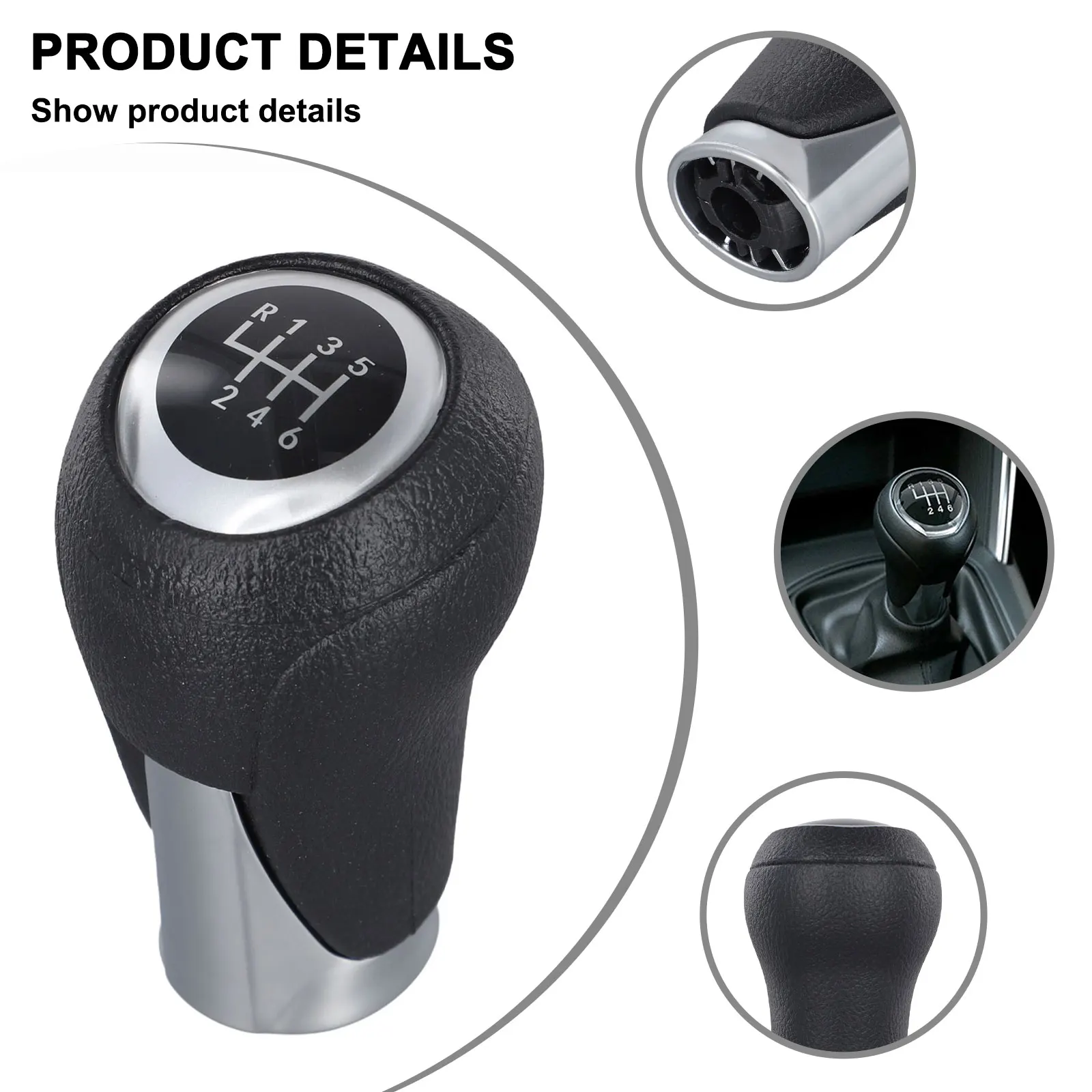 

Car Leather Gear Shift Knob Shifter Lever Handle Manual Transmission Shifter Lever With Three Adapters For Mazda 2 3 6 For Cx-5