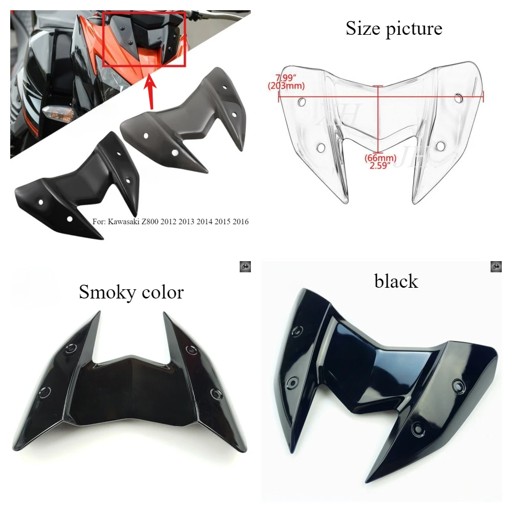 

Motorcycle front windshield deflector bellows fairing head W-plate shell suitable for Kawasaki Z800 2012 2013 2014 2015 2016