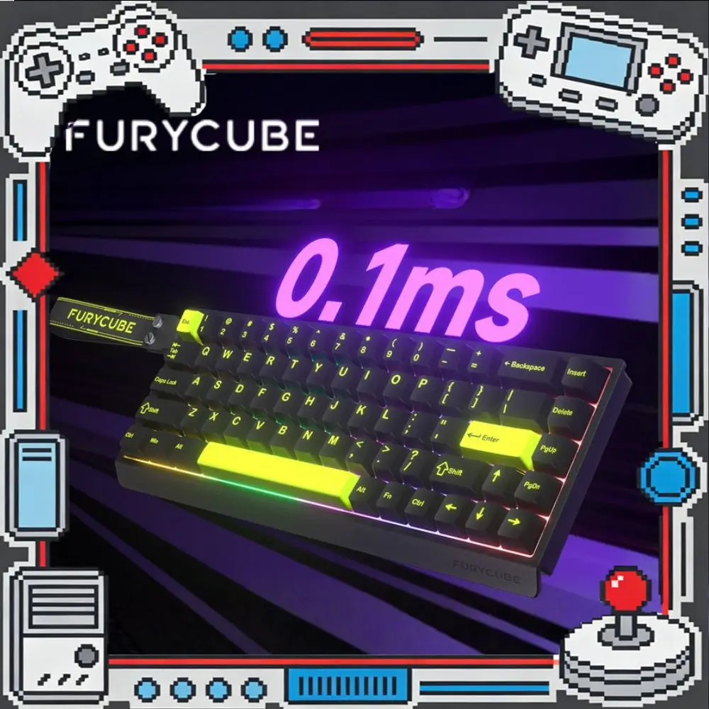 FURYCUBE M68HE E-sports Magnetic Keyboard Wired 0.1ms Low Latency Custom Game Water Proof Keyboard FPS Gamer Gaming Accessories