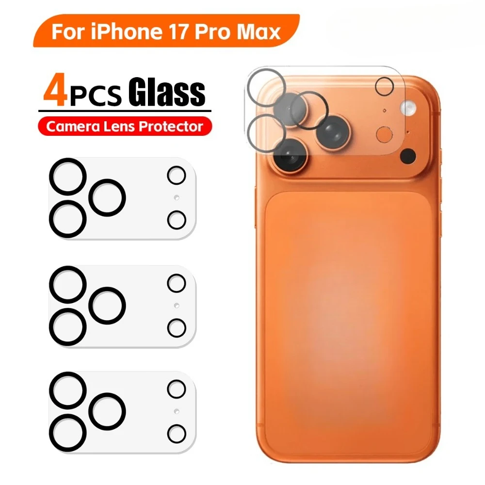 

4Pcs HD Clear Camera Lens Protectors for iPhone 17 16 15 14 Pro Max 13 12 11 Pro Air 16 15 14 Plus Anti-Scratch Protection Glass