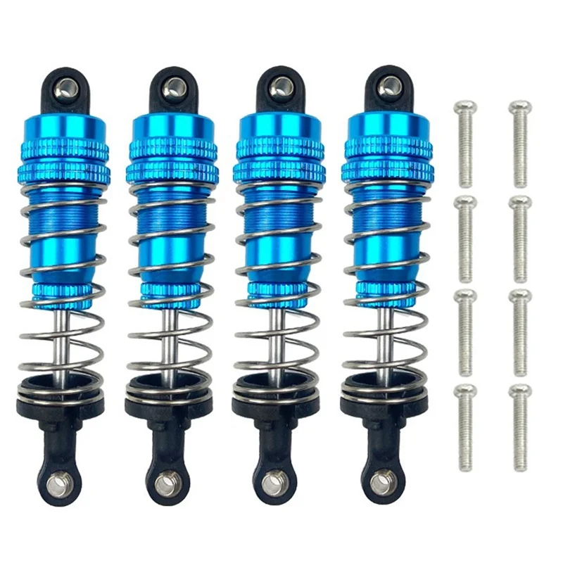 4Pcs Metal Front and Rear Oil Shock Absorber Damper for MJX H16 16207 16208 16209 16210 1/16 RC Car Upgrades Parts,2