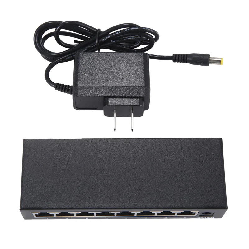 AED6-8 Port Gigabit Ethernet Switch Tidak Ada POE Network Switch Plug & Play Desktop Mount Meningkatkan Kinerja Jaringan US Plug