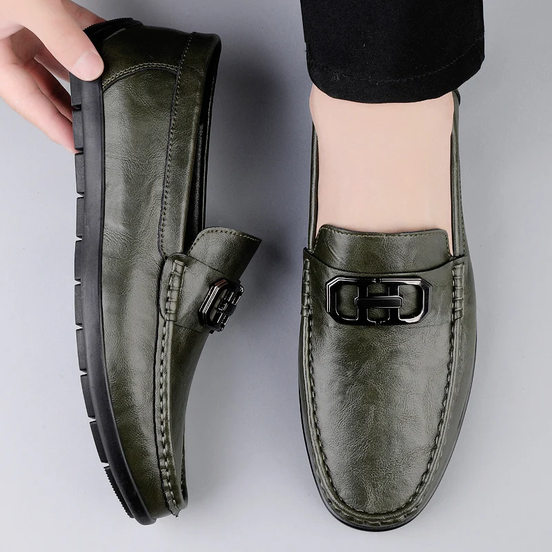 

Высококачественные мужские лоферы из натуральной кожи ручной работы, повседневные туфли-мокасины, слипоны, универсальные мужские деловые туфли для прогулок