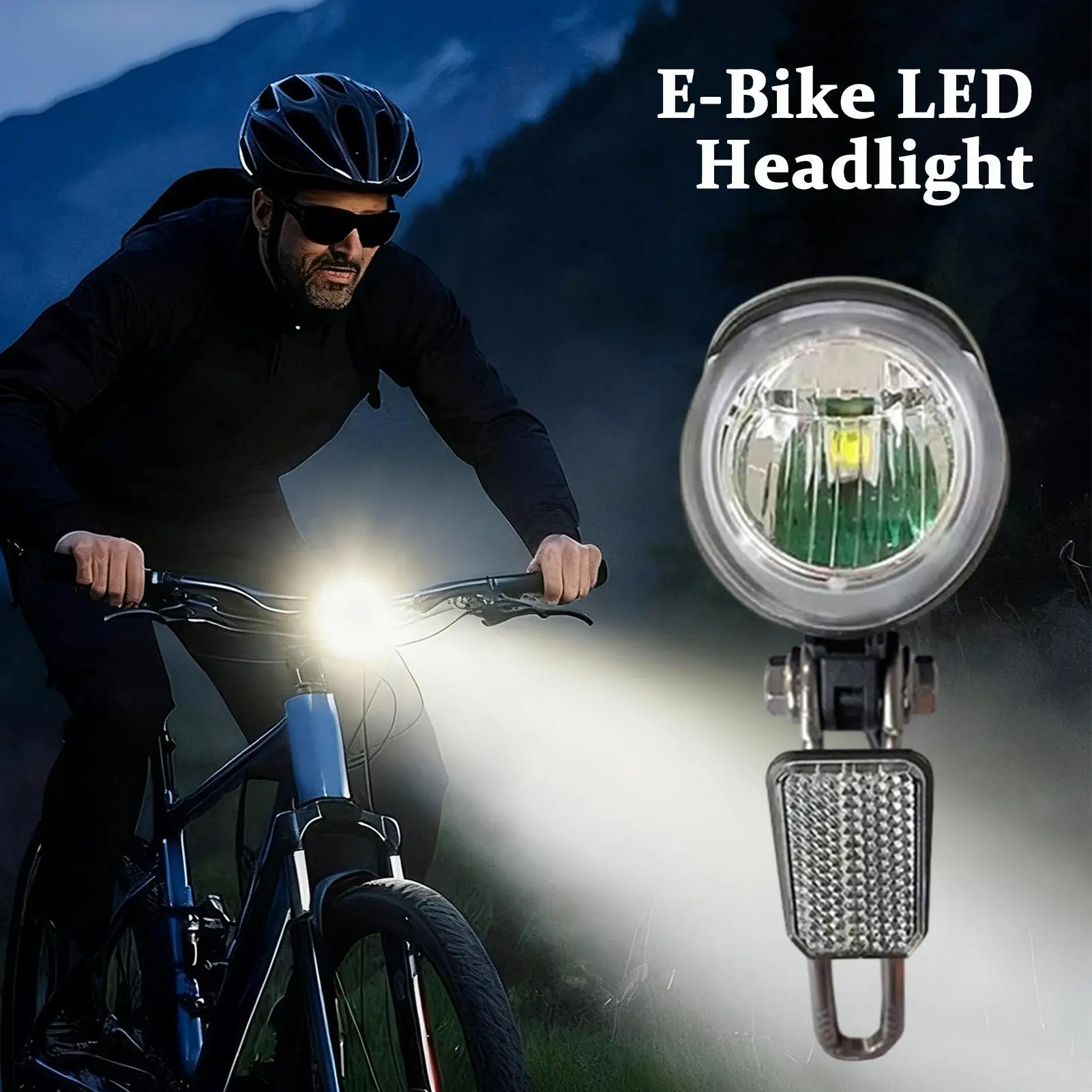

E-Bike Headlight 6-60V Super Bright Bicycle Front Light Powerful LED Headlamp for Night Cycling Commute & Outdoor Safety