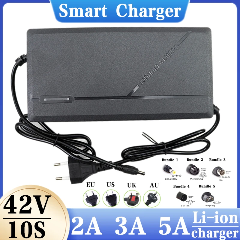 42V 2A 3A 5A Electric Scooter Charger Adapter for 36V10S 10Ah-50Ah Electric Scooter Accessories Battery 36V 10S 2A 3A 5A Charger